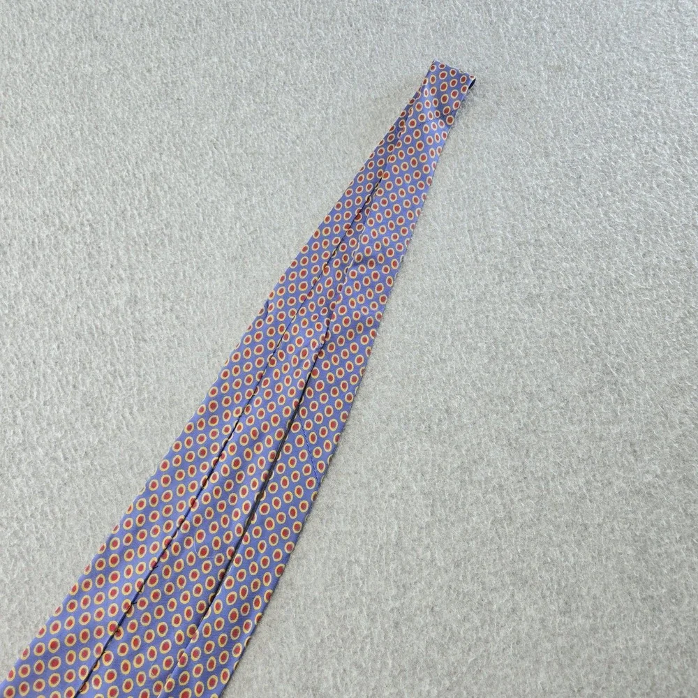 J.CREW Tie Mens One Size Purple‎ Geometric 100% Silk Jacquard Necktie USA